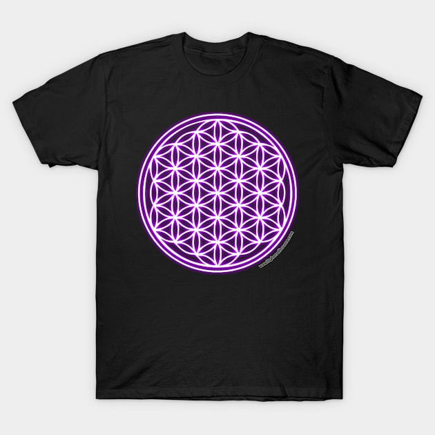 Purple Flower of Life T-Shirt by HigherSelfSource